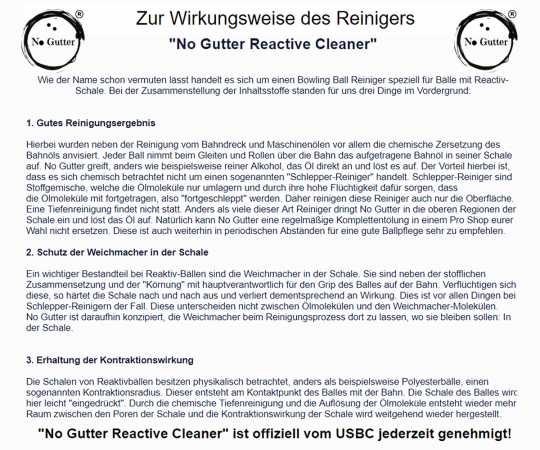 NO GUTTER Reactive Cleaner - Wirkungsweise