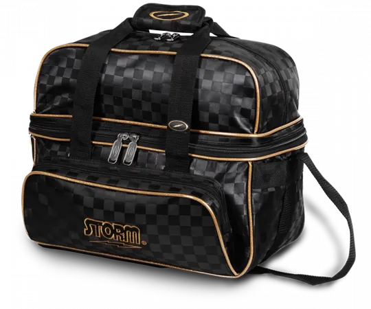 STORM Double Tote Deluxe - Checkered Black/Gold