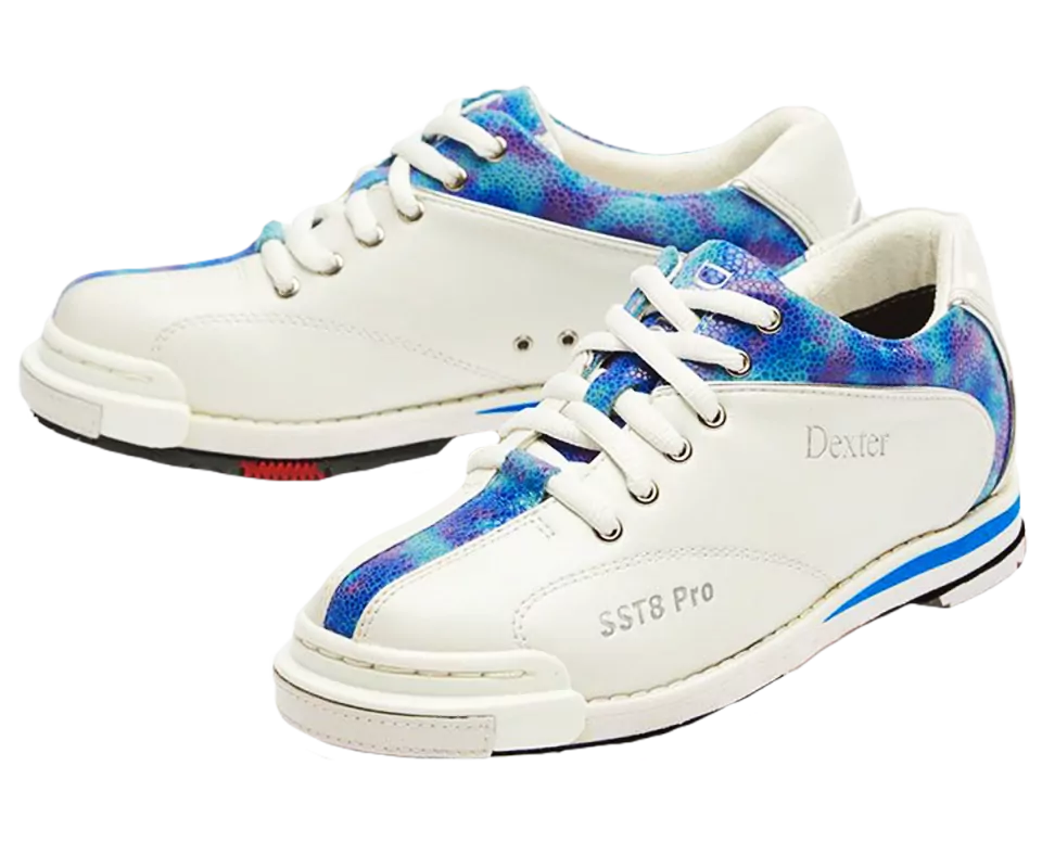 DEXTER SST 8 PRO - White/Blue Tie Dye Damen Bowling Schuh