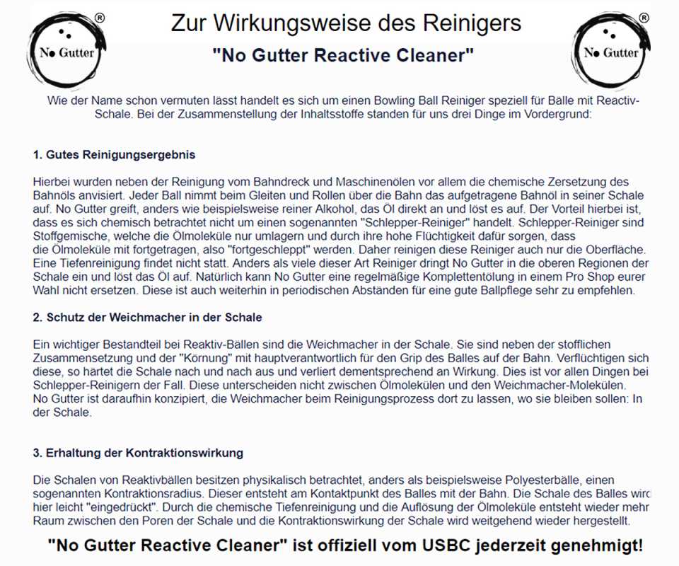 NO GUTTER Reactive Cleaner - Wirkungsweise