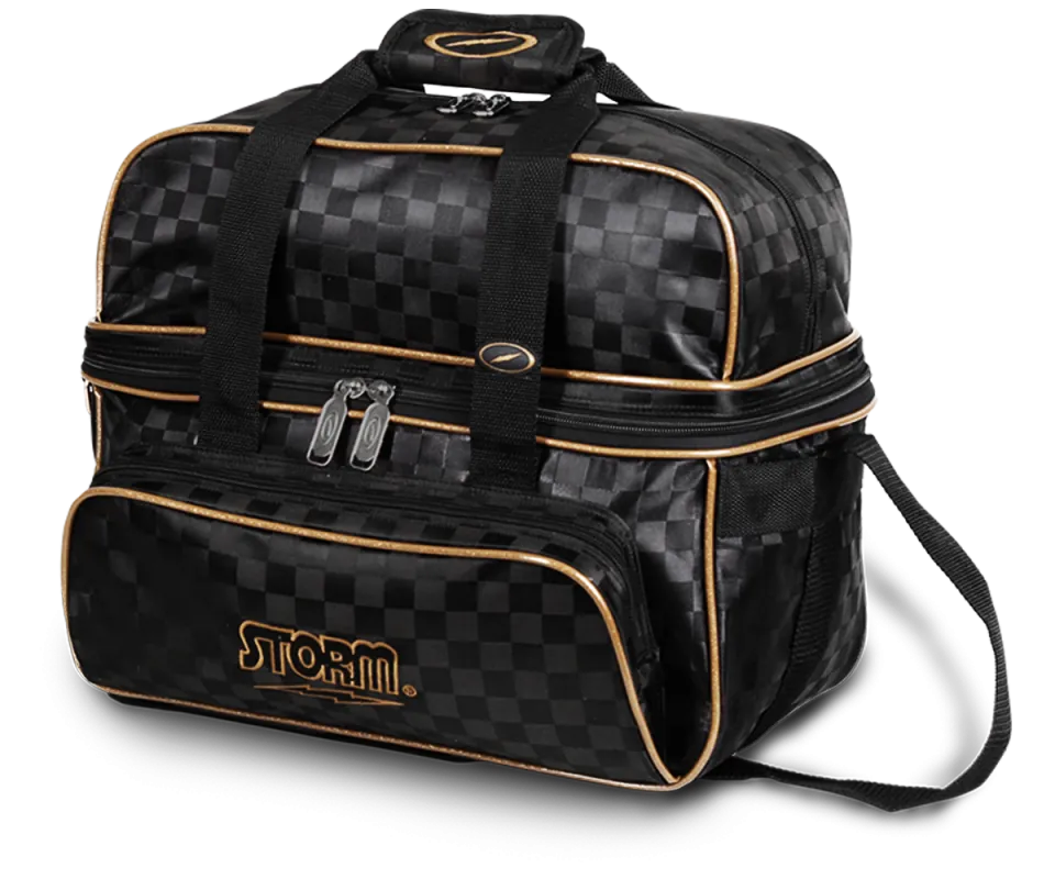 STORM Double Tote Deluxe - Checkered Black/Gold